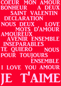 Déclaration d'amour multilingue pour la Saint Valentin